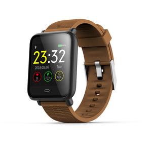 Q9 1.3" Smart Sports Watch Bracelet with Blood Pressure / Blood Oxygen / Heart Rate Monitor - Brown