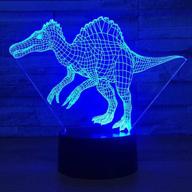 Spinosaurus Dinosaur LED 3D Visual Night Light Creative Bedroom Decoration Night Lamp 3D Lights Changeable/Clear/3w