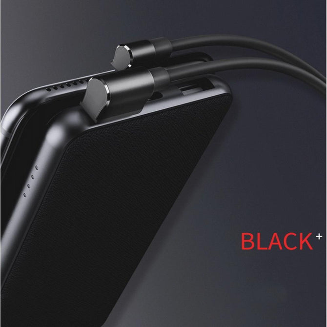 HAOKU U37 USB Cable Charger For IPHONE Android L-Shape Design Fast Data Sync Charging Black/TYPE-C