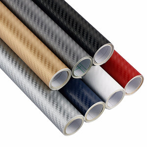 30cmx127cm 3D Carbon Fiber Vinyl Car Wrap Sheet Roll Film Car Stickers Decals Motorcycle Car Styling Accessories White