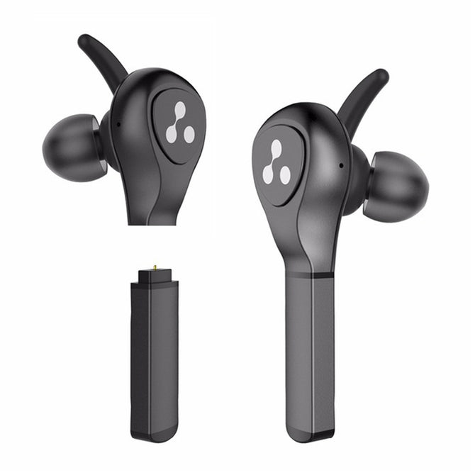 OJADE TWS Wireless In-Ear Sport Earphone Earbuds, Bluetooth Headphone with 4 Magnetic Replacement Batteries, Charging Box - Blac