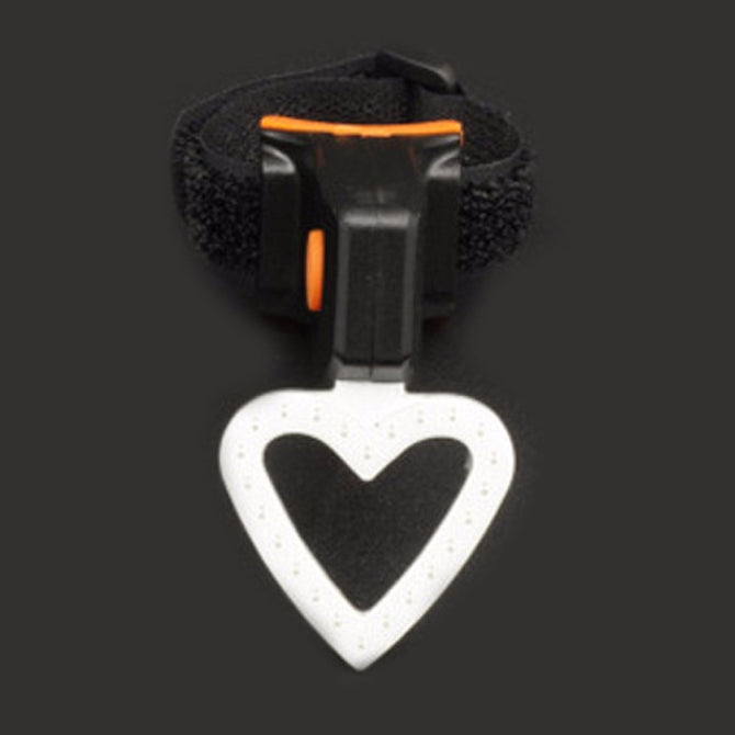 Bicycle LED Tail Light Safety Warning Light Laser Night Mountain Bike Rear Usb Charging Light-Heart Style Black