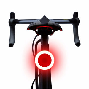 Bicycle LED Tail Light Safety Warning Light Laser Night Mountain Bike Rear Usb Charging Light- Roundness Black