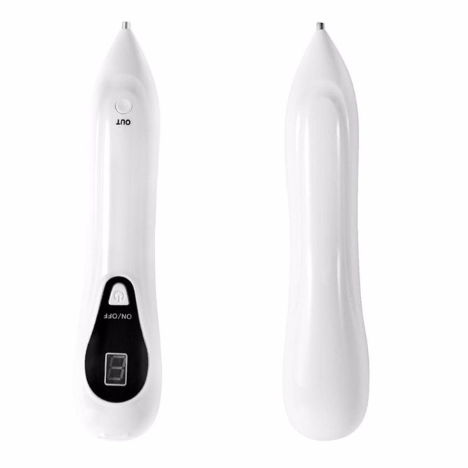 USB Rechargeable Mole Spot Freckle Tattoo Removal Pen LCD Electronic Face Skin Care Beauty Instrument (3 Modes)