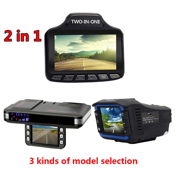 720P Multi Russian 3 In 1 Car DVR Recorder / Radar Speed Detector / Car Detector Recorder Black