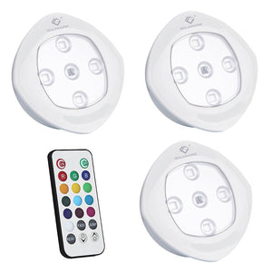 Remote Control 3PCS RGB LED Light IR Infrared Mini Nightlight Cabinet Light Lamp RGB/White