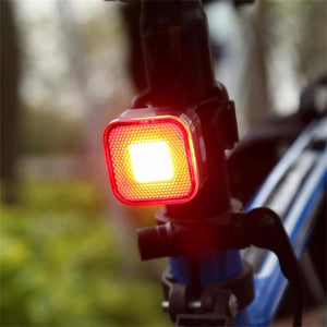 Super Bright USB Rechargeable 12 COB LED Mountain Bike Tail Light Taillight, MTB Safety Warning Bicycle Rear Light Orange