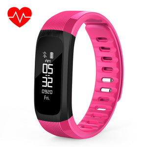 UP9 Smart Bracelet w/ Heart Rate Monitor, Call Reminder, Alarm Clock - Rose Red