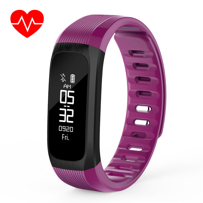 UP9 Smart Bracelet w/ Heart Rate Monitor, Call Reminder, Alarm Clock - Purple