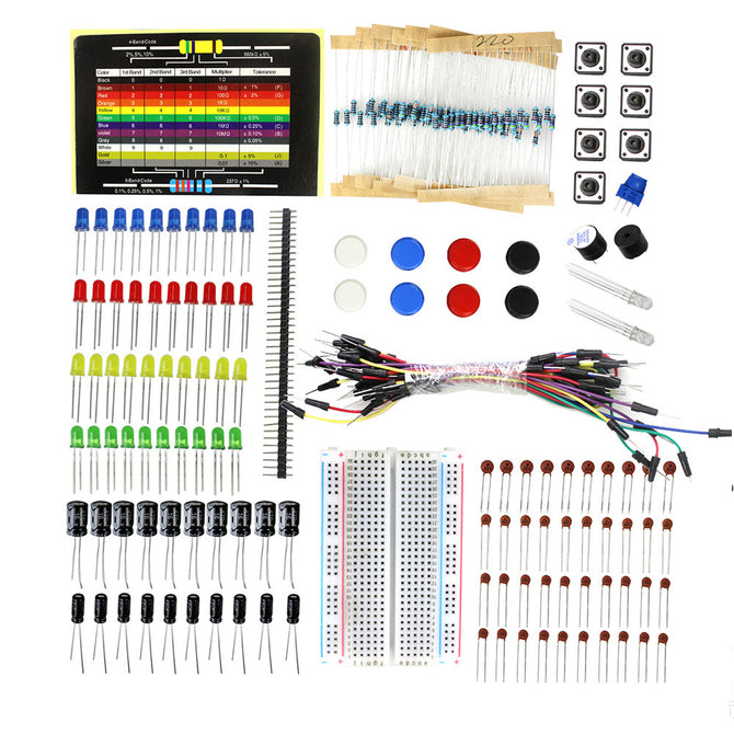 ZHAOYAO Elecrow Starter Kit for Arduino Beginners DIY Component Kit with Resistance Card Bread Board Electronic Parts