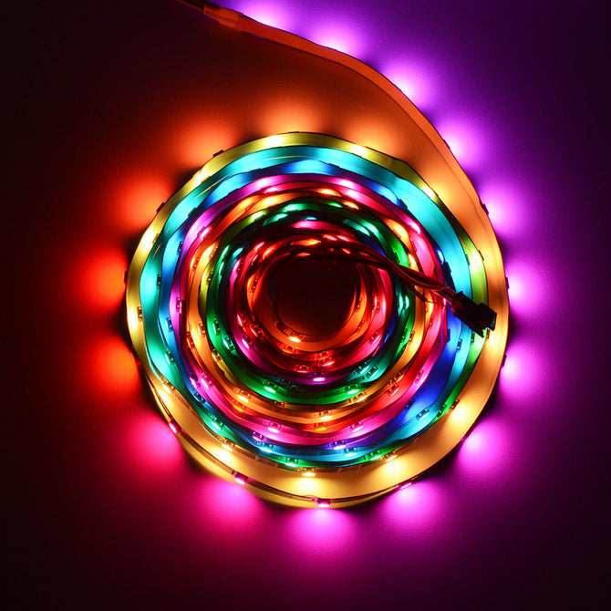 HML 5M 5V WS2812B Black FPC 5050 x 150 SMD RGB Dream Color LED Strip Light with 14 Key RF USB Remote Control