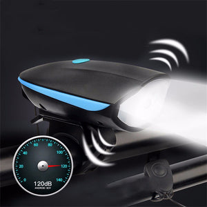 Bike Light Waterproof Bicycle Head LED Flashlight With Bell Multifunction Cycle Lamp MTB Cycling Light Bike Accessories Red
