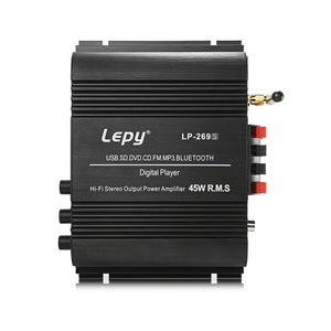 Lepy LP-269S HiFi Digital Stereo Amplifier, 2-Channel Powerful Sound, Compatible With Car Motorcycle Computer Speaker Black