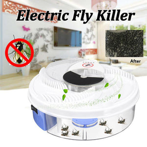 P-TOP Electric Fly Trap Device with Trapping Food, Electric Flycatcher Artifact - Blue