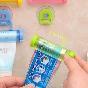 Automatic Toothpaste Dispenser Holder Paste Tube Squeezer Auto Toothpaste Rolling Squeeze Bath Room Set Accessories White