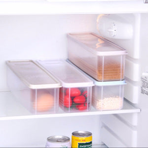 Japanese-Style Noodle Kitchen Refrigerator Box Lid Plastic Food Storage Box Crisper Drawer Finishing Boxes Blue/1-tier