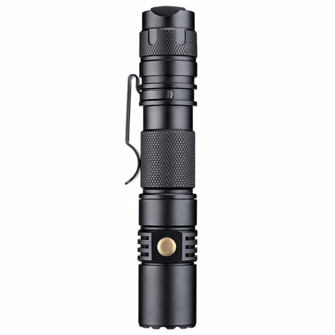 Portable CREE XP-L Super Bright 960LM 10W Flashlight, Waterproof 5-Mode Long-Range Torch Light For Outdoors Cold White/Black