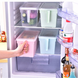 Sealed Box Transparent Kitchen Food Container Storage Box Food Crisper Refrigerator Storage Box Organizer With Handle Clear/1-tier