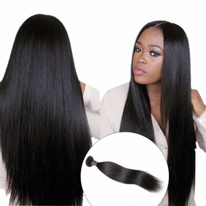 Brazilian Straight Hair Weave Bundles, 100% Human Hair Bundle, 1Pc Natural Non Remy Hair Extensions 28inches