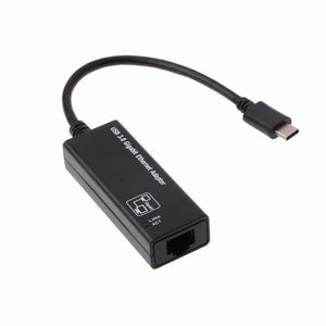 USB 3.1 Type C to RJ45 Gigabit Ethernet LAN Network Adapter - Black