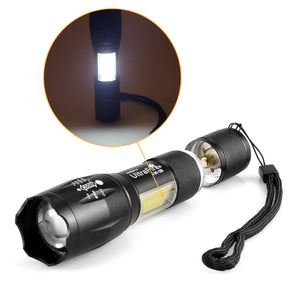 A100 Mini Stretch Zoom LED+COB Flashlight Multifunction Flashlight