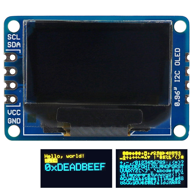 OPEN-SMART 0.96 Inch 128*64 I2C Interface Yellow and Blue Double Color OLED Display Breakout Module for Arduino