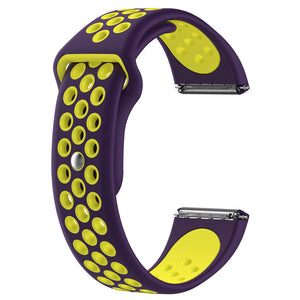 Replacement Smart Watch Colour Mixture Silicone Wristband for Fitbit Versa - Purple + Yellow