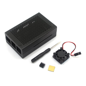 New 2018 Raspberry Pi 3 Model B+ Aluminum Case with Fan and Heatsink (No PI)