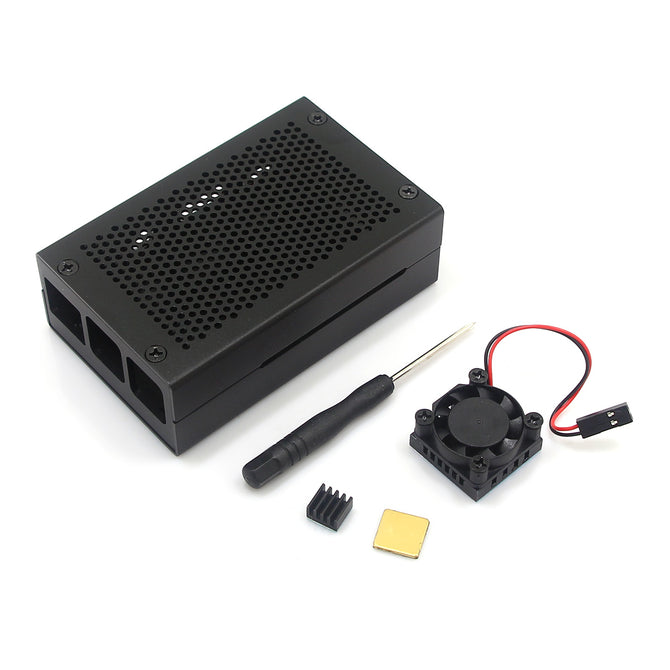 New 2018 Raspberry Pi 3 Model B+ Aluminum Case with Fan and Heatsink (No PI)