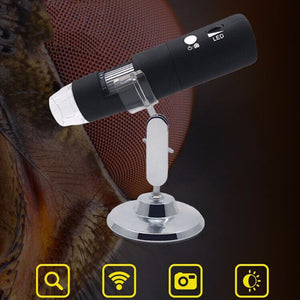 WIFI Highly Clear USB Digital Electron Microscope Maintenance Magnifier Skin Hair Follicle Detector Black
