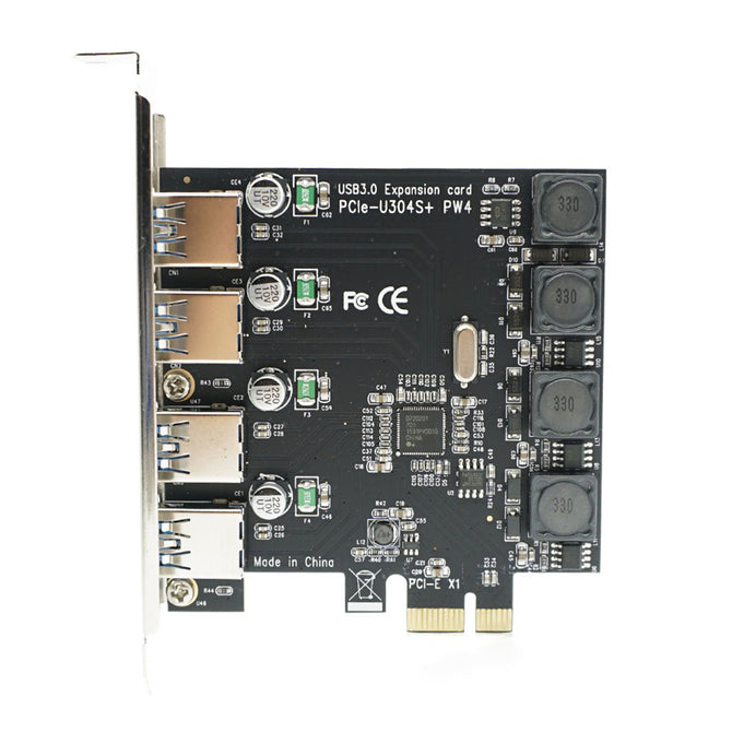 PCI Express 4 USB 3.0 PCI-E to External 4-Port USB3.0 Card NEC Converter - Black
