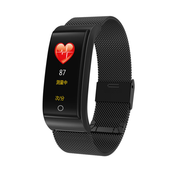 DMDG Color Screen Waterproof Smart Bracelet Fitness Tracker Heart Rate Blood Pressure Monitor Watch For IOS Android- Black