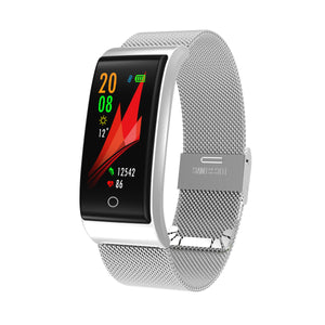 DMDG Color Screen Waterproof Smart Bracelet Fitness Tracker Heart Rate Blood Pressure Monitor Watch For IOS Android- Silver