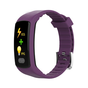 DMDG Smart Bracelet Fitness Tracker Heart Rate Monitor ECG/PPG Blood Pressure Waterproof Watch for IOS Android- Purple