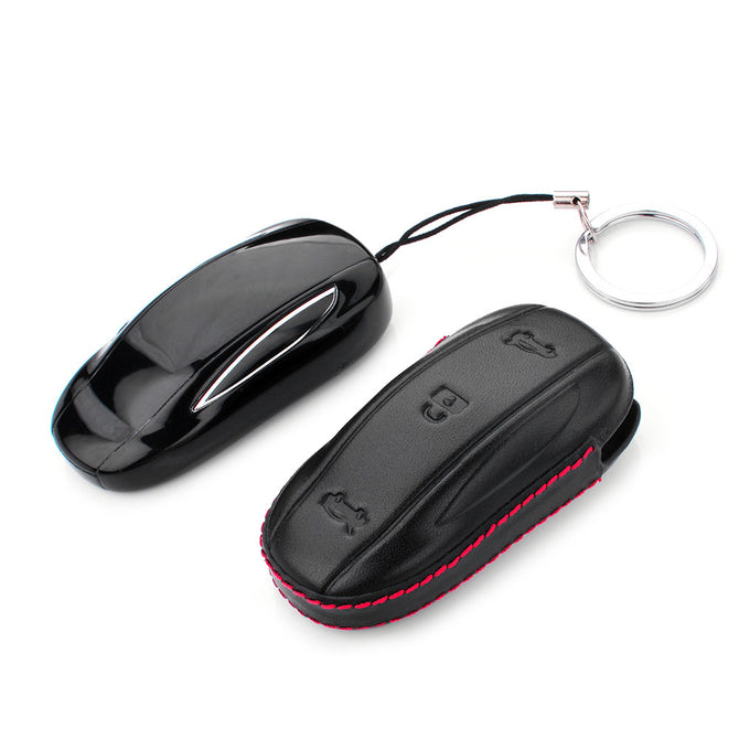 KELIMA Leather Car Key Case Bag for Tesla Model X