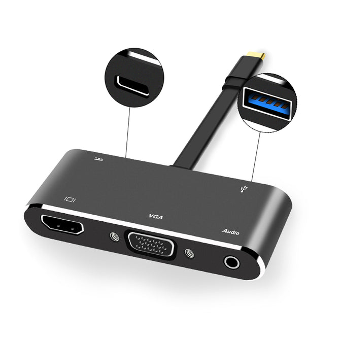 USB-C Type-c to HDMI 38402160 4K VGA USB3.0 USB C PD Audio 3.5mm Docking Cable Adapter for Macbook Pro 2016 2017