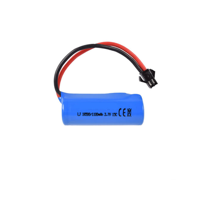 3.7V 1100mAh Li-ion Battery, 2M-2P 18500*1 Rechargable Battery for Remote Control Car Boat Drone - Blue