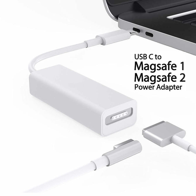 Cwxuan Magsafe to USB-C Converter, AirFish USB Type C to Magsafe 1 and Magsafe 2 Power Adapter Connector Cable