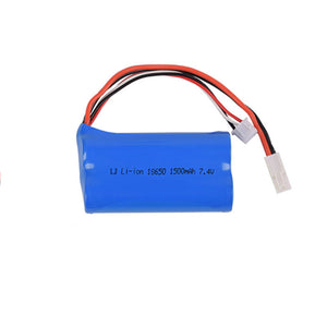 7.4V 1500mAh Li-ion Battery, EL-2P+XH-3P 18650*2 Rechargable Battery for Remote Control Car Boat Drone - Blue