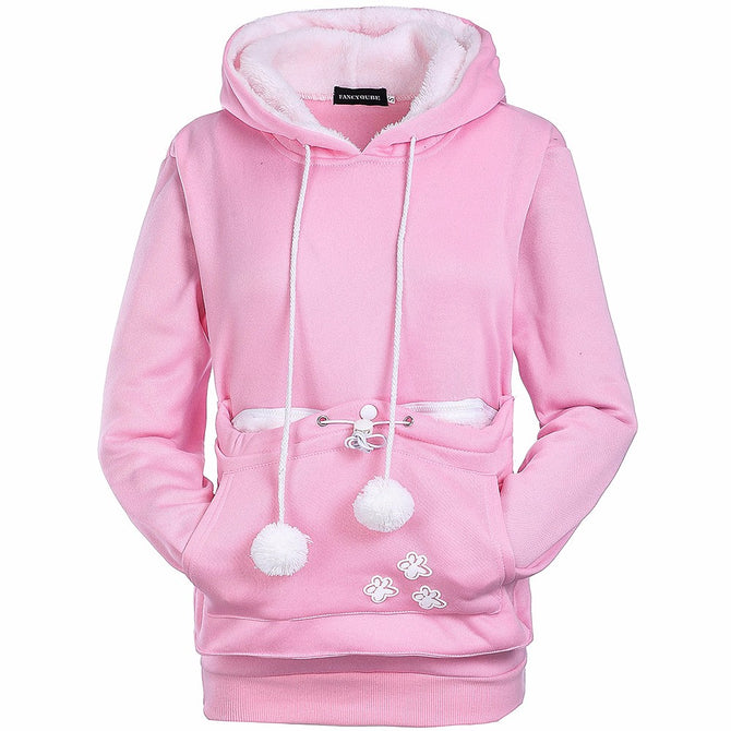 Cashmere Cat Lovers Hoodie Women Autumn Winter Pouch Dog Pet Hoodies Casual Kangaroo Pullovers Sweatshirts Black/S