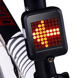 Bicycle Light Automatic Direction Indicator Taillight USB Charging MTB Bike Safety Warning Light Black