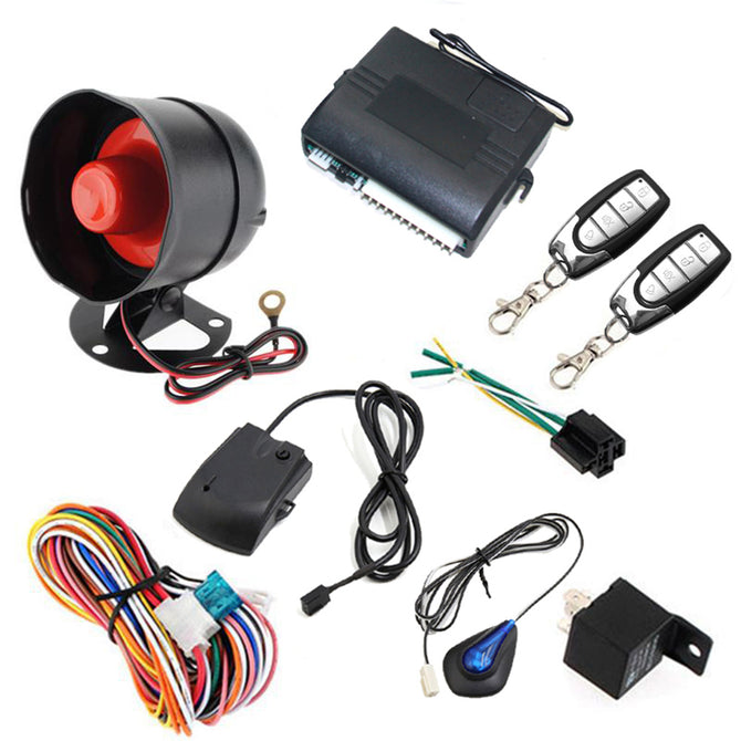 OJADE One Way Car Alarm Vehicle System, Protection Security System, Keyless Entry Siren + 2 Remote Controller