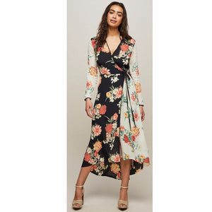 Fashion Bohemia Style Floral Print Dress Women\'s Stylish Elegant Beach Dress Ladies Clothing Multi/M
