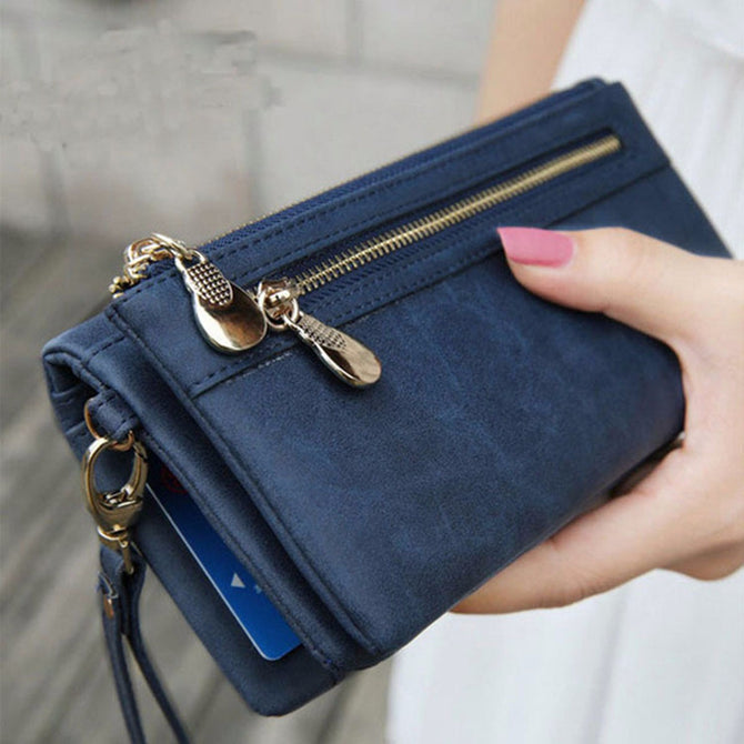 New Design Women PU Wallet Long Woman Zipper Wallets Purse Card Holder Multi-card Bit Coin Bag Red