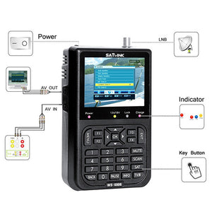 ZHAOYAO DVB-S FTA Digital Satellite Instrument, Satellite Detector Finder with 3.5" LCD Screen - EU Plug