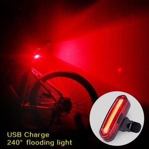 Super Bright Bike Light USB Rechargeable, Mountain Bicycle With LED Creative Taillight Safety Warning Light Red White
