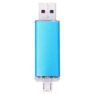 Mini Portable USB2.0 OTG Flash Memory Disk USB Pen Drive for Smart Phone Tablet Desktop PC - Blue (16GB)