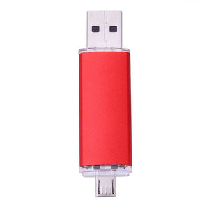 Mini Portable USB2.0 OTG Flash Memory Disk USB Pen Drive for Smart Phone Tablet Desktop PC - Red (16GB)