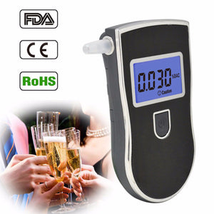 Portable Professional Police Digital Breath Alcohol Tester Breathalyzer Alcohol Detector With Blue Backlight