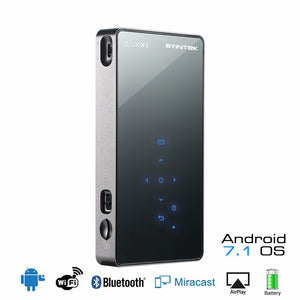 BYINTEK UFO P8i Pocket Mini LED DLP Projector Android 7.1 HD Portable Wi-Fi Bluetooth HD Projector 5000mAh Battery black